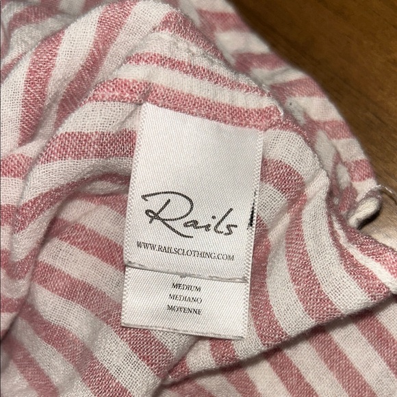 Rails Sydney Florence Stripe Top M Blush and Cream - Picture 3 of 6